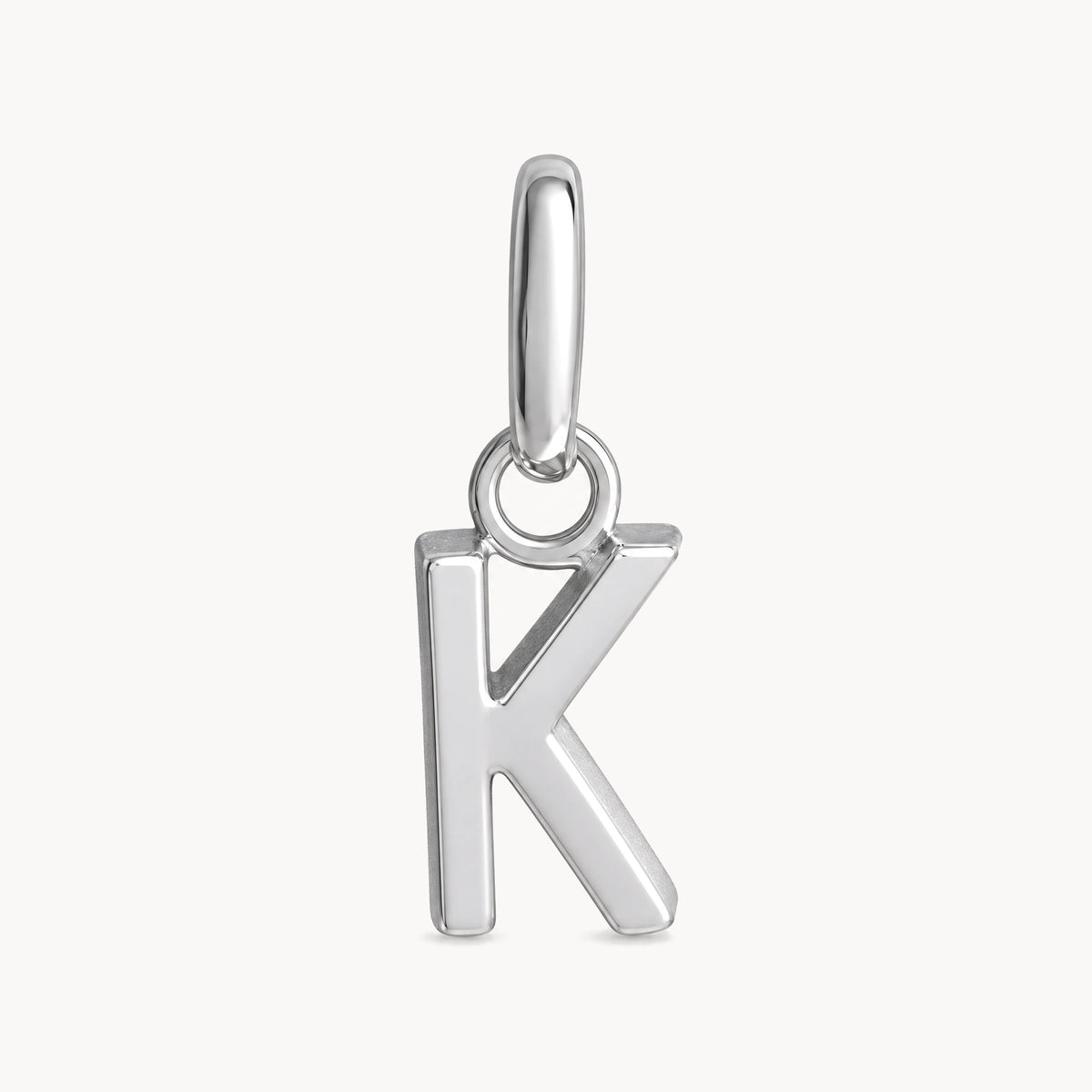Buchstabenanhänger „K“ in 925er Silber rhodiniert, massiv