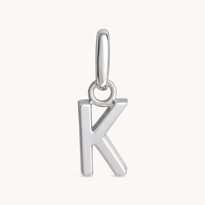 Buchstabenanhänger „K“ in 925er Silber rhodiniert, massiv