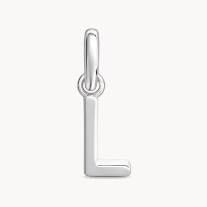 Buchstabenanhänger „L“ in 925er Silber rhodiniert, massiv