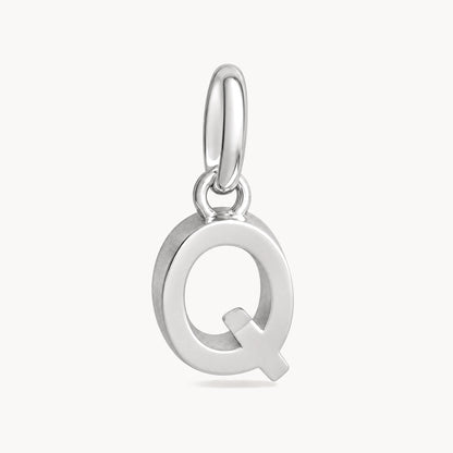 Buchstabenanhänger „Q“ in 925er Silber rhodiniert, massiv