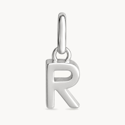 Buchstabenanhänger „R“ in 925er Silber rhodiniert, massiv