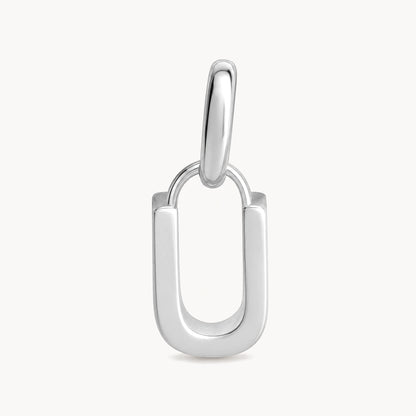 Buchstabenanhänger „U“ in 925er Silber rhodiniert, massiv