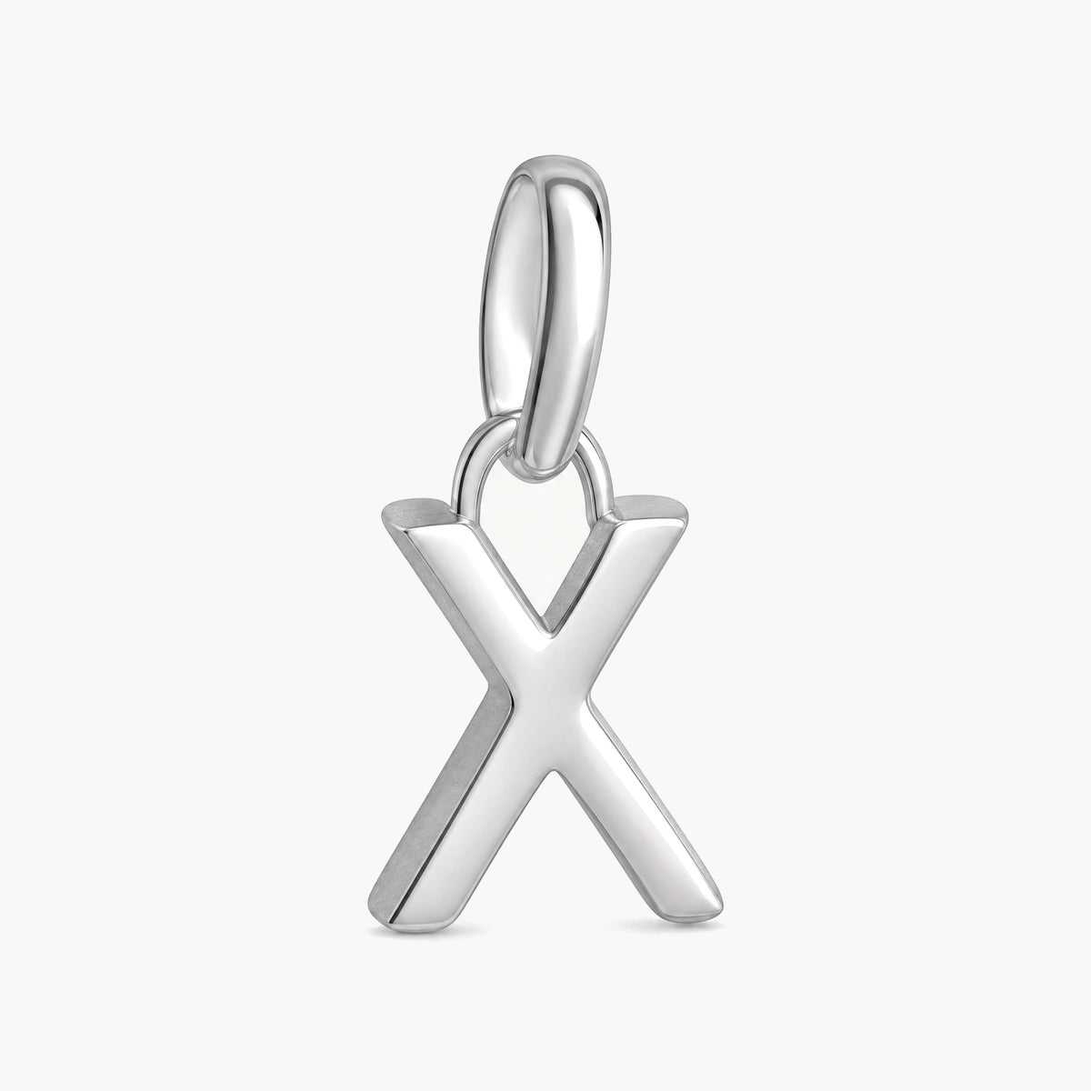Buchstabenanhänger „X“ in 925er Silber rhodiniert, massiv