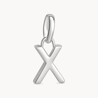 Buchstabenanhänger „X“ in 925er Silber rhodiniert, massiv