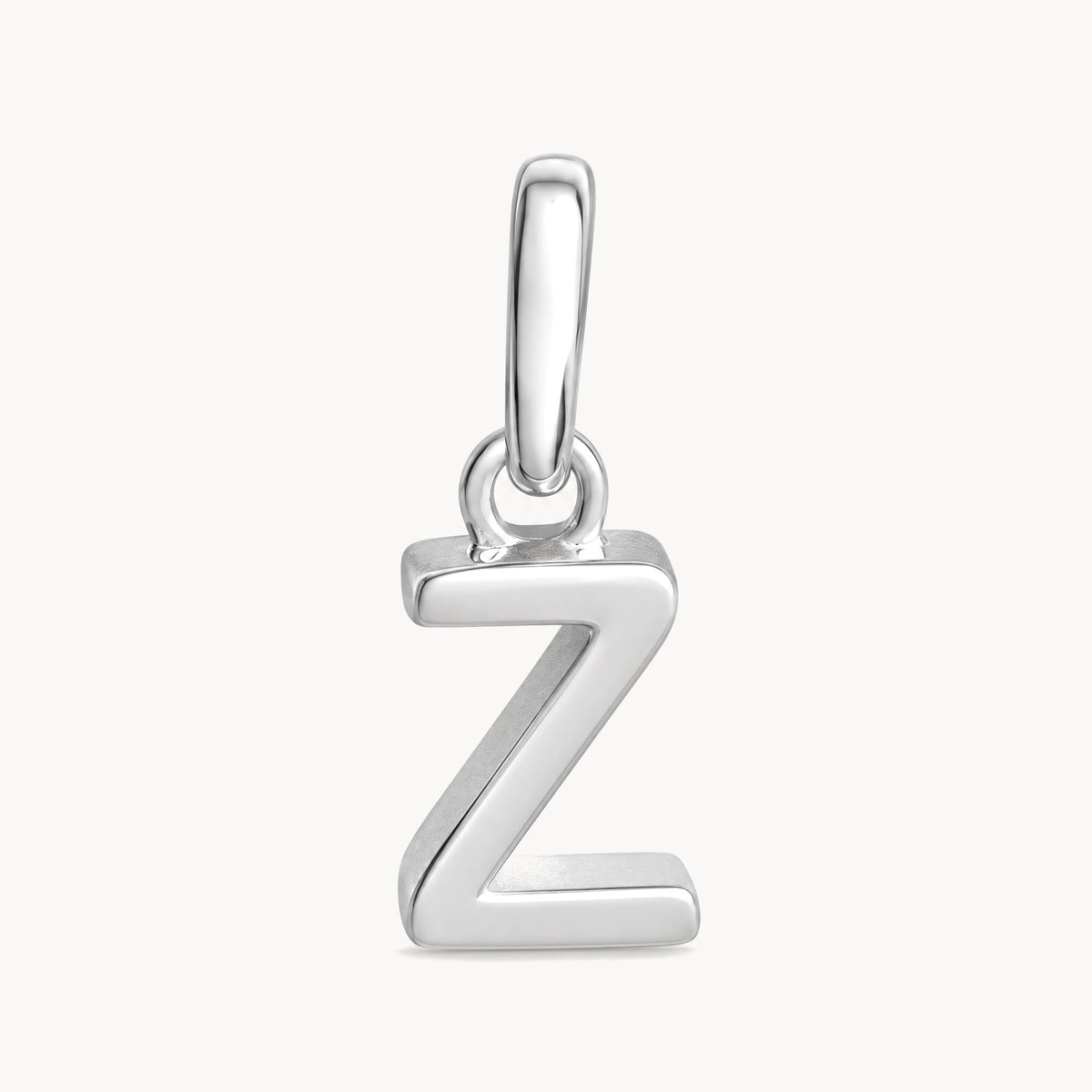 Buchstabenanhänger „Z“ in 925er Silber rhodiniert, massiv