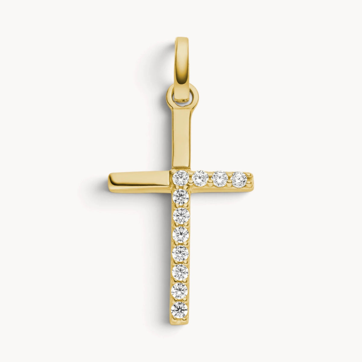 Kreuzanhänger in Gold &amp; Silber mit Zirkonia