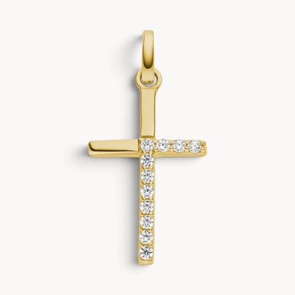 Kreuzanhänger in Gold &amp; Silber mit Zirkonia