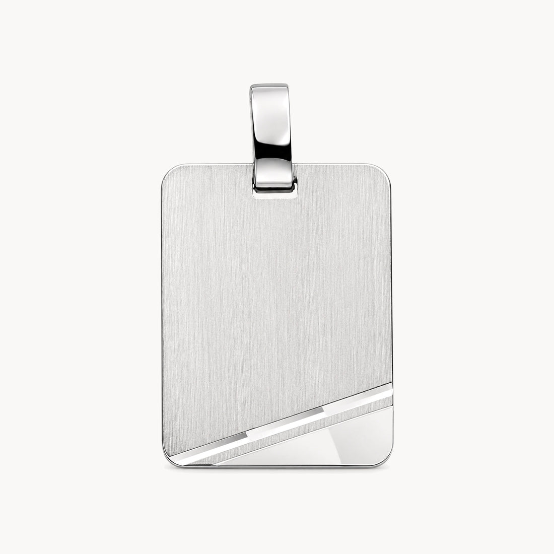 Gravuranhänger in 925er Silber rhodiniert, Zierschliff unten