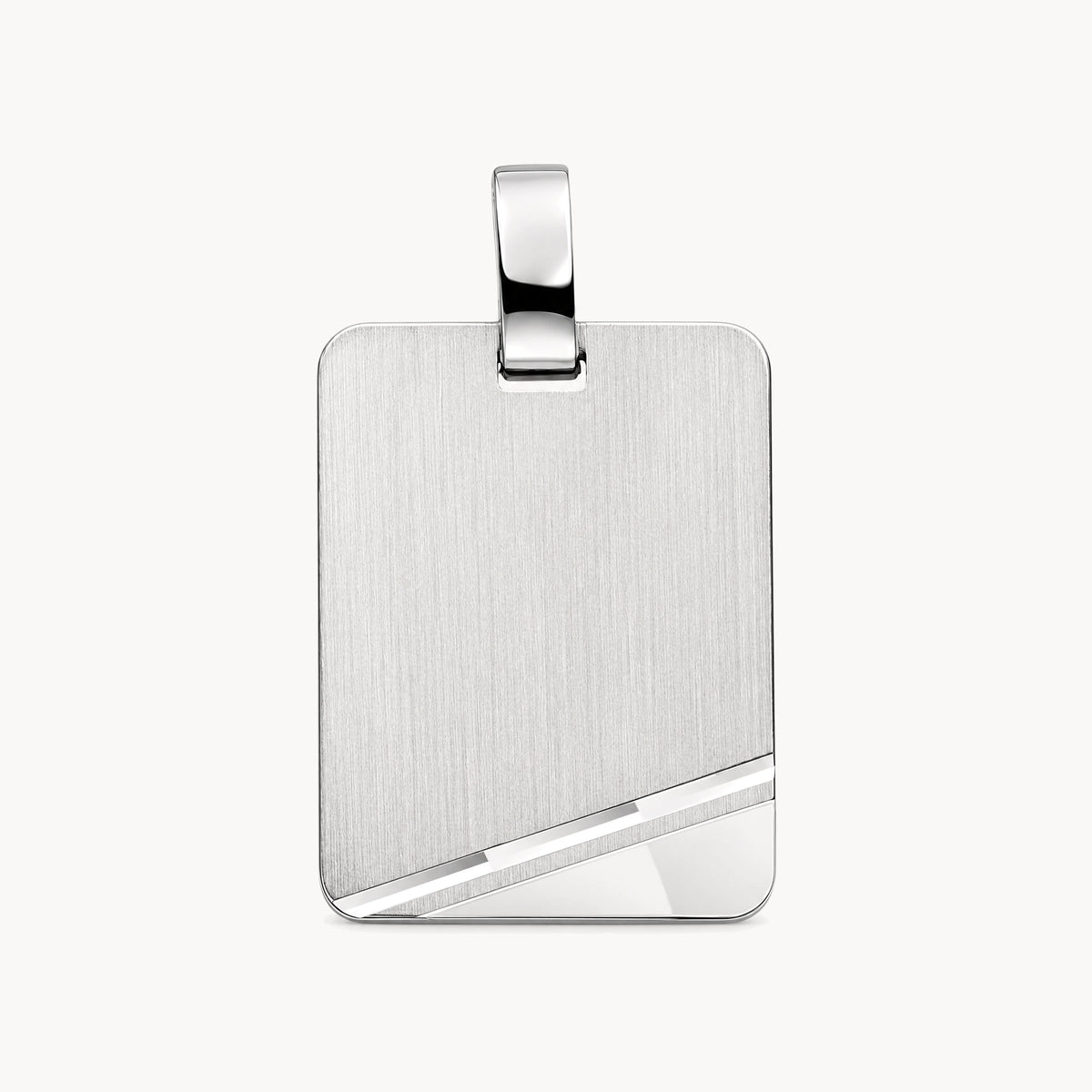 Gravuranhänger in 925er Silber rhodiniert, Zierschliff unten