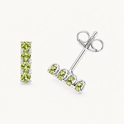 Ohrstecker in 925er Silber bicolor mit Farbsteinen – Peridot