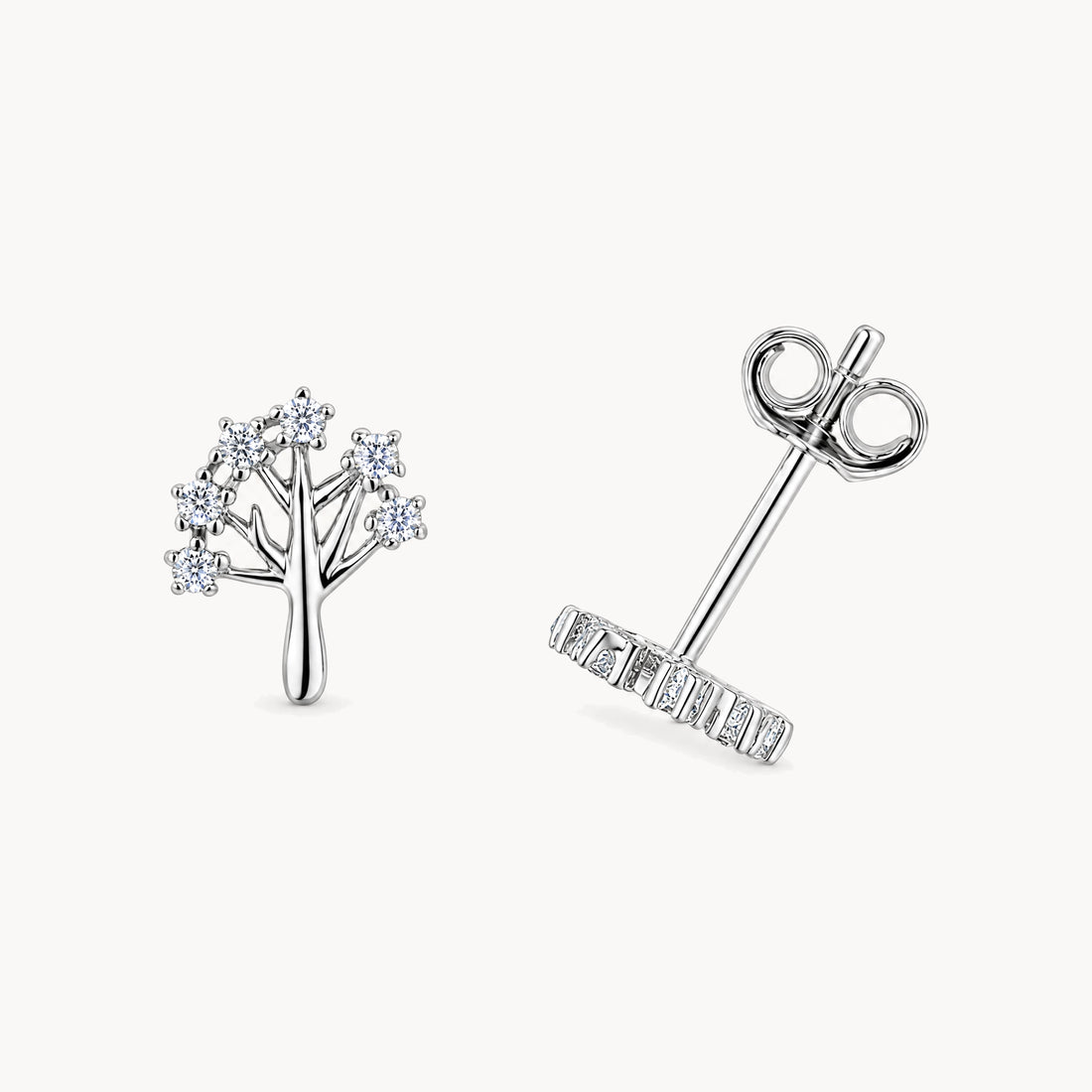 Ohrstecker in 925er Silber rhodiniert mit Zirkonia