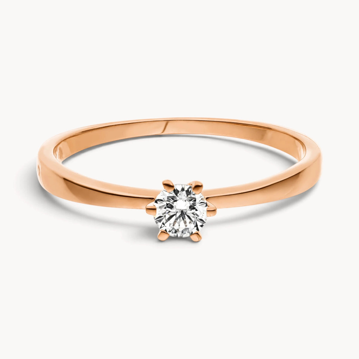 Ring in 333er Gold mit Zirkonia, 6er-Krappenfassung