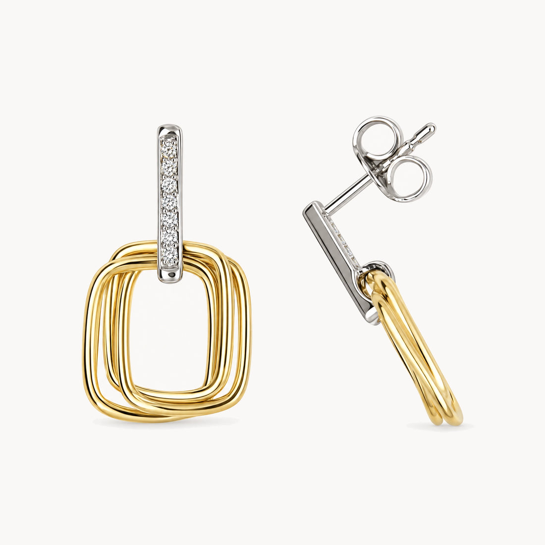 Ohrstecker in 585er Gelb-/Weißgold mit Diamant