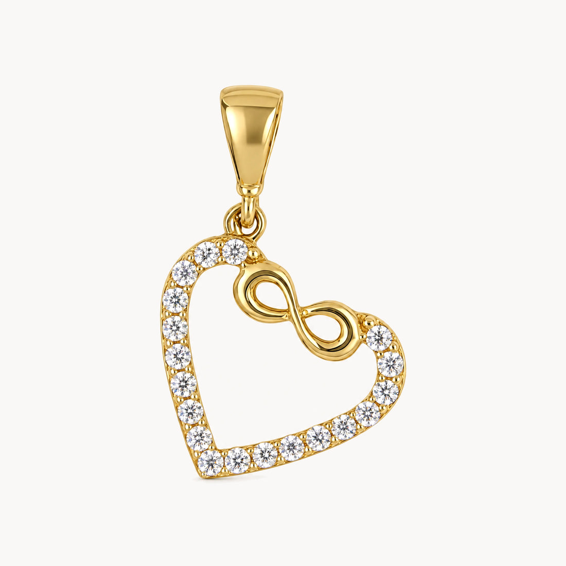 Herzanhänger in 333er Gelbgold mit Zirkonia