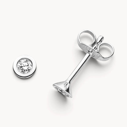 Ohrstecker in 585er Gold mit Diamant, Zargenfassung