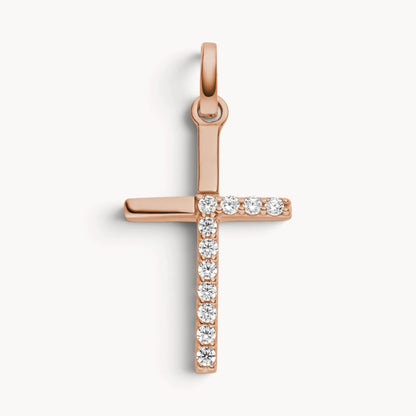 Kreuzanhänger in Gold &amp; Silber mit Zirkonia
