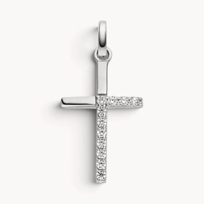 Kreuzanhänger in Gold &amp; Silber mit Zirkonia