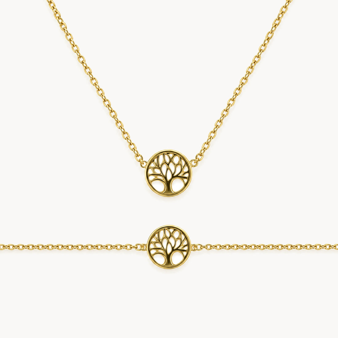 Armband &amp; Kette in 333er Gelbgold mit Zirkonia