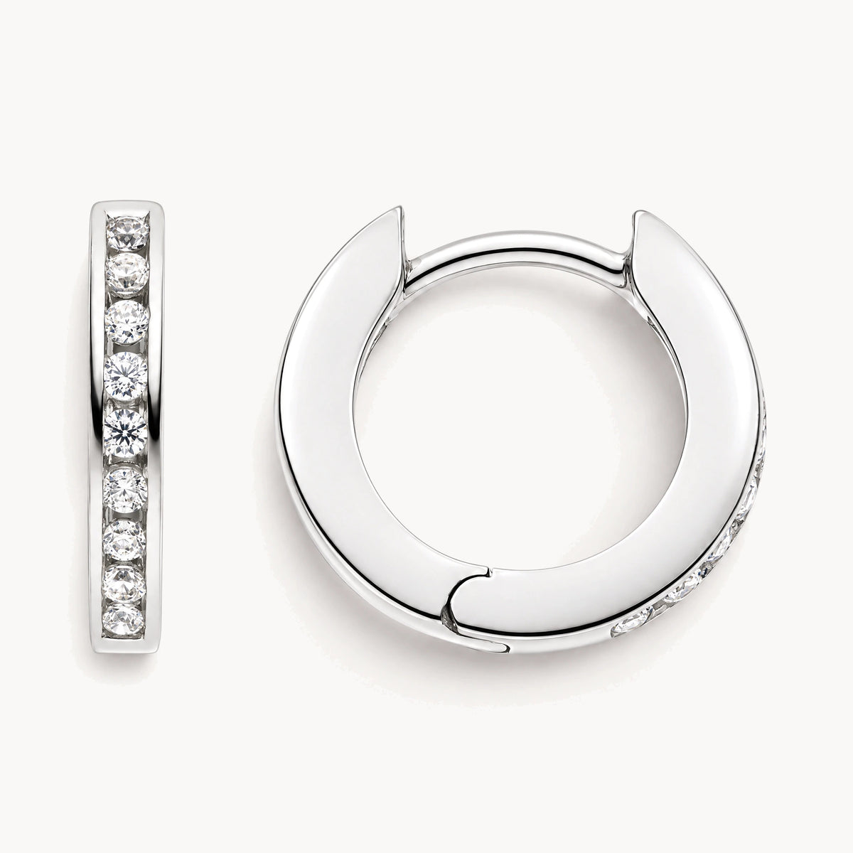 Creole in 925er Silber rhodiniert mit weißem oder gefärbtem Zirkonia