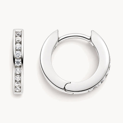Creole in 925er Silber rhodiniert mit weißem oder gefärbtem Zirkonia