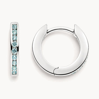 Creole in 925er Silber rhodiniert mit weißem oder gefärbtem Zirkonia