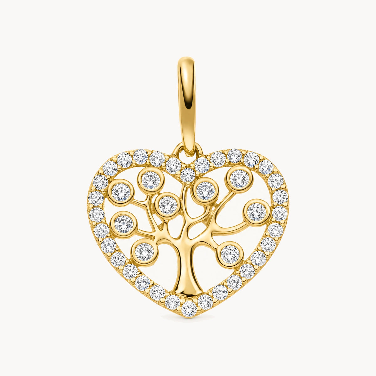 Herzanhänger in 333er Gelbgold mit Zirkonia