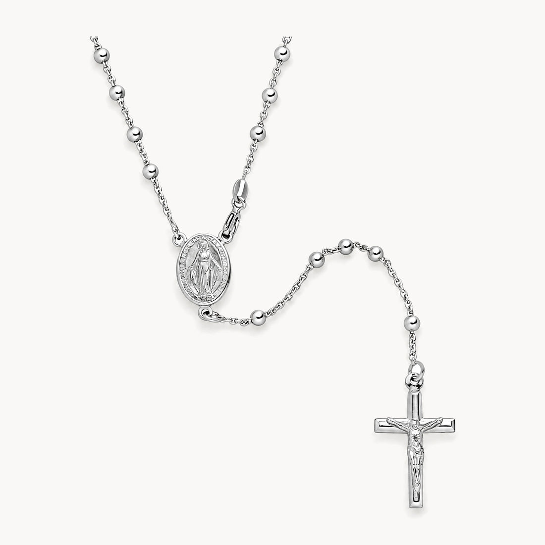 Rosenkranz in 925er Silber rhodiniert