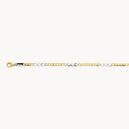 Armband &amp; Kette in 585er Gelb-/Weißgold