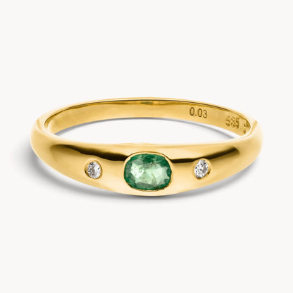 Bandring in 585er Gelbgold mit Farbsteinen &amp; Diamant