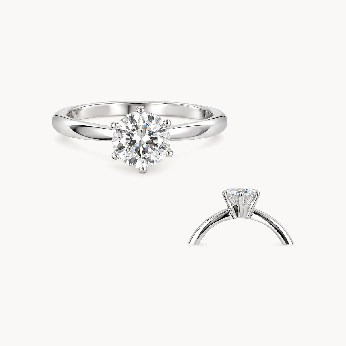 Solitärring in 750er Palladium-Weißgold mit Diamant