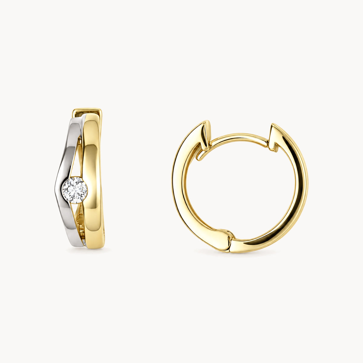 Creole in 585er Gelbgold mit Diamant