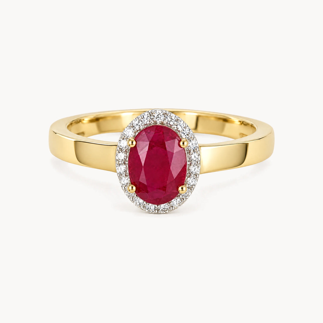 Ring in 585er Gelbgold mit Diamant &amp; Rubin