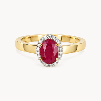 Ring in 585er Gelbgold mit Diamant &amp; Rubin