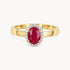 Ring in 585er Gelbgold mit Diamant & Rubin