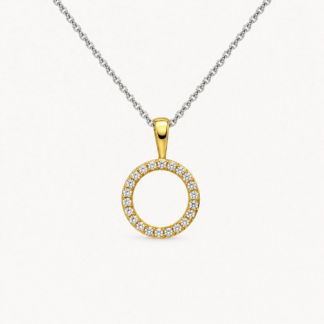Collier in 925er Silber mit Zirkonia – gelb vergoldet