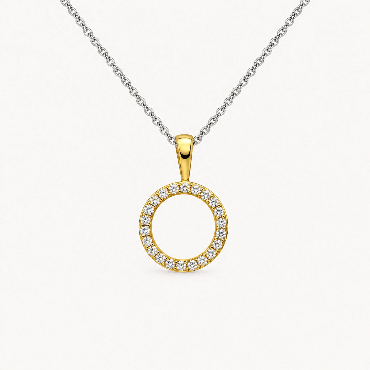 Collier in 925er Silber mit Zirkonia – gelb vergoldet