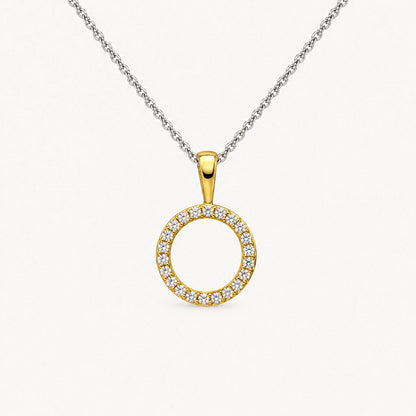 Collier in 925er Silber mit Zirkonia – gelb vergoldet