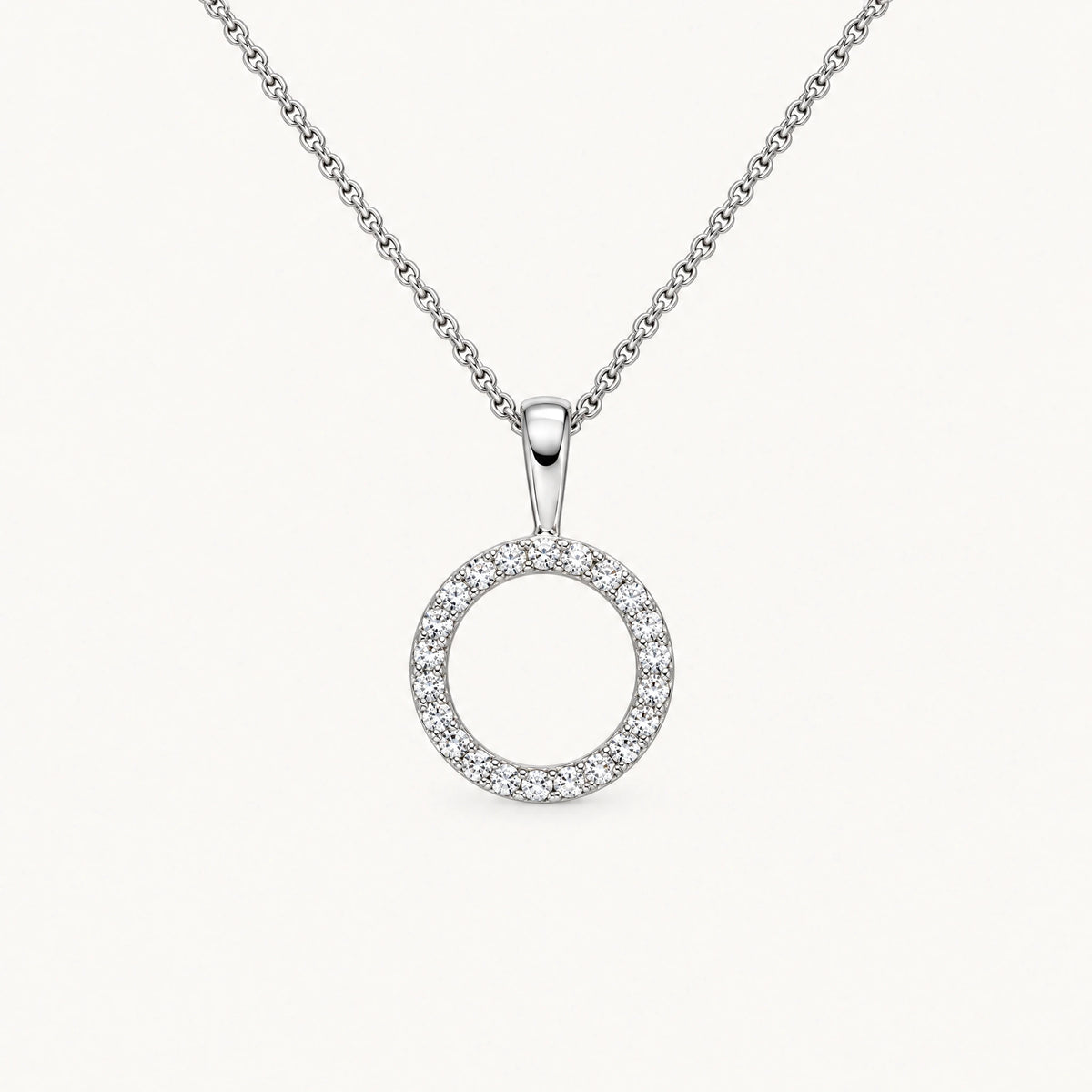 Collier in 925er Silber mit Zirkonia – rhodiniert