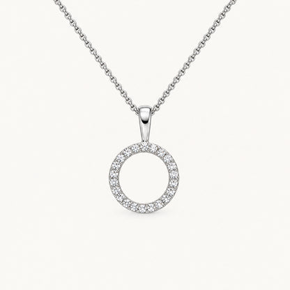 Collier in 925er Silber mit Zirkonia – rhodiniert