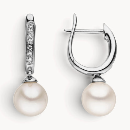 Creole in Gold &amp; Silber mit Zuchtperle &amp; Zirkonia oder Diamant
