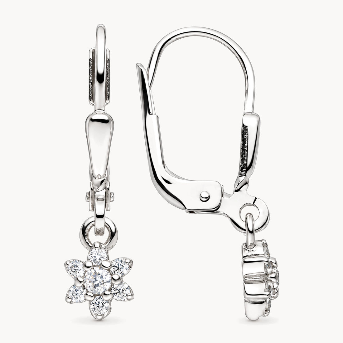 Ohrhänger in 925er Silber rhodiniert mit Zirkonia