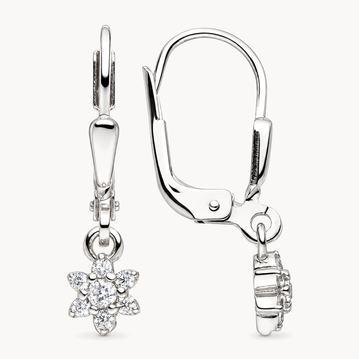 Ohrhänger in 925er Silber rhodiniert mit Zirkonia