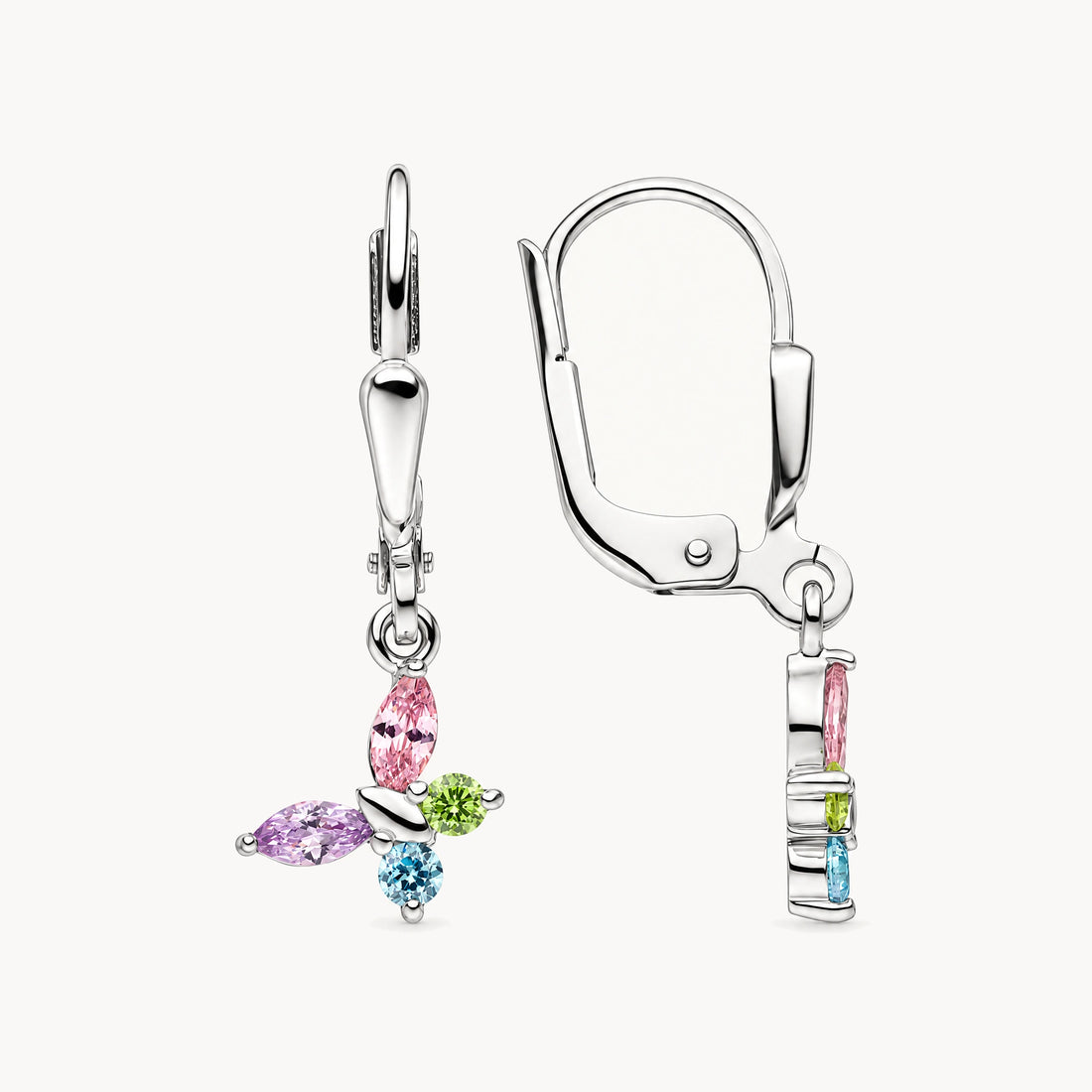 Ohrhänger in 925er Silber rhodiniert mit Zirkonia