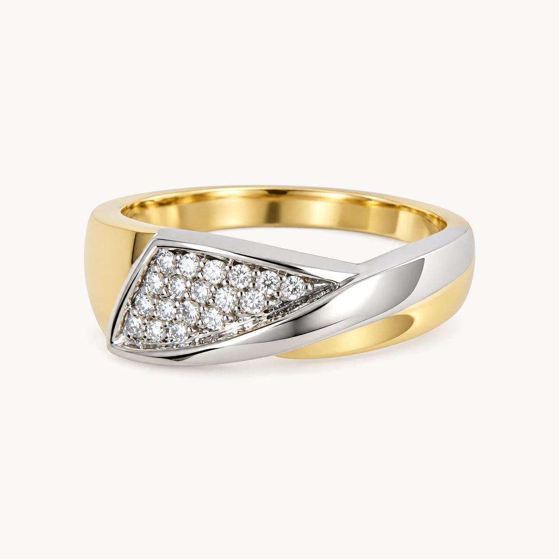 Damenring in 585er Gelb-/Weißgold mit Diamant