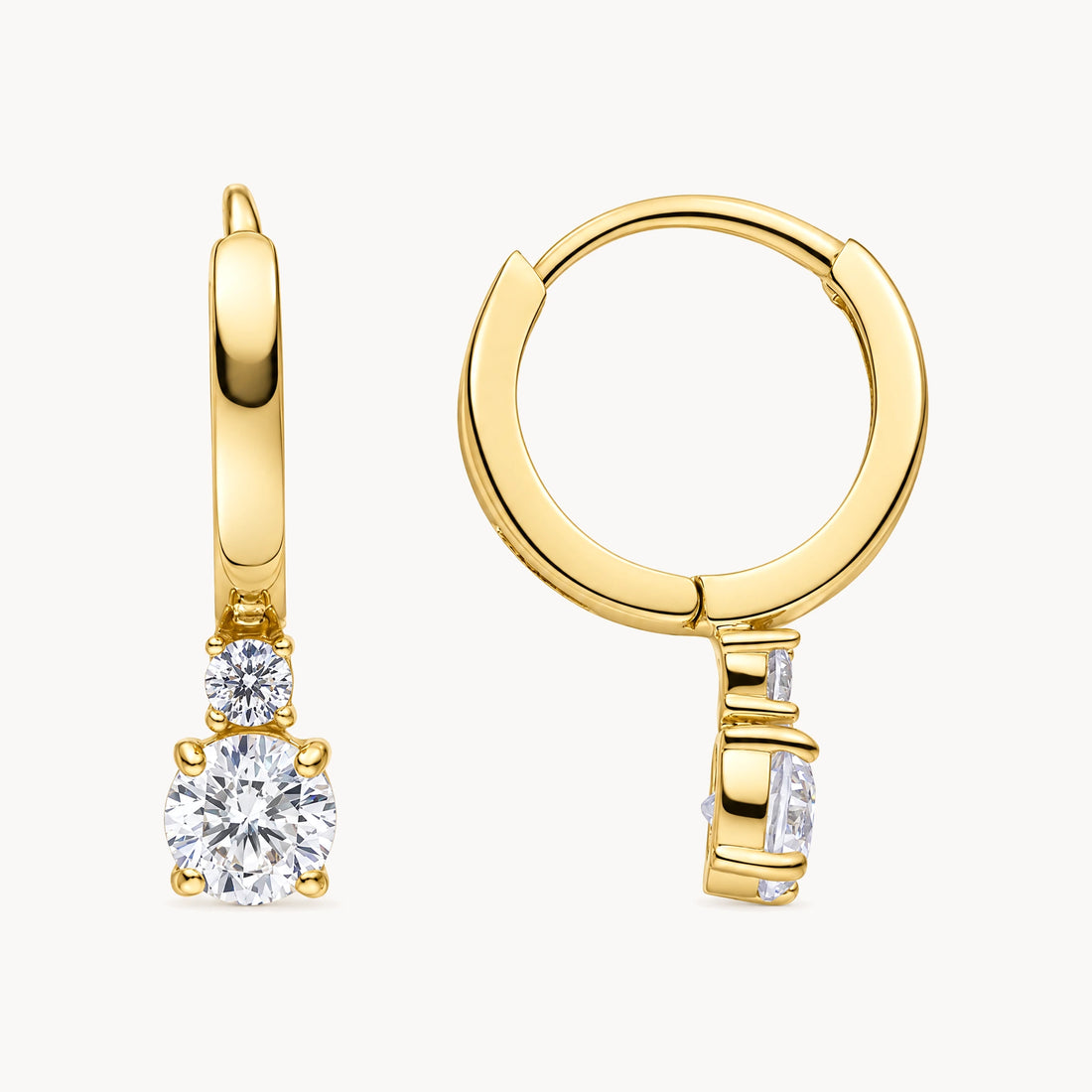 Creole in 333er Gelbgold mit Zirkonia