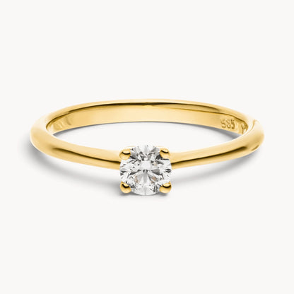 Solitärring in 585er Gold mit Diamant