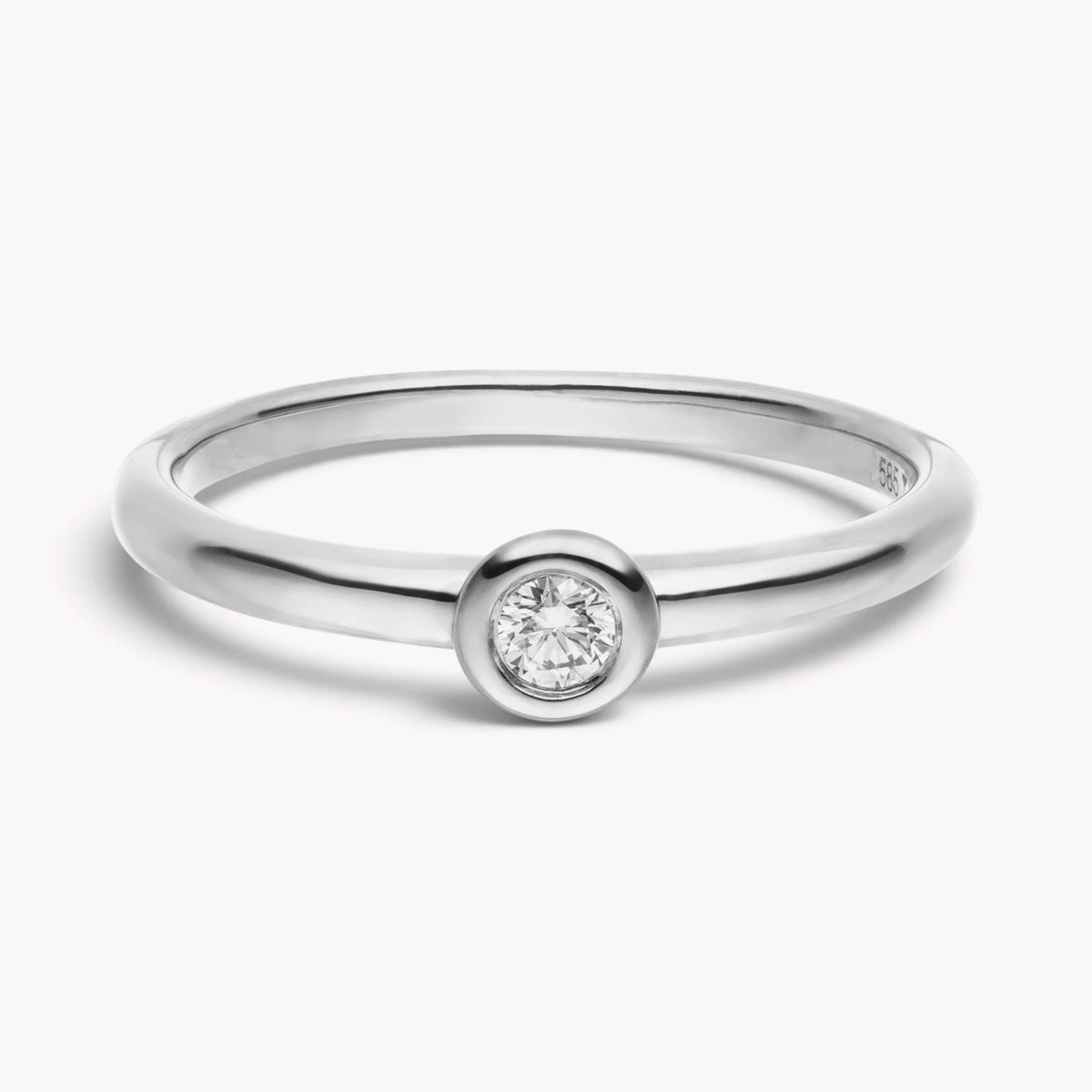 Solitärring in 585er Gold mit Diamant