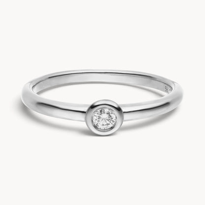 Solitärring in 585er Gold mit Diamant
