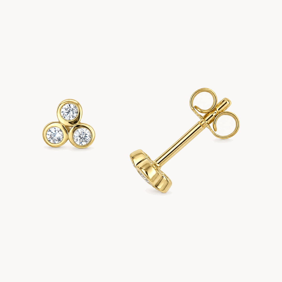 Ohrstecker in 333er Gelbgold mit Zirkonia