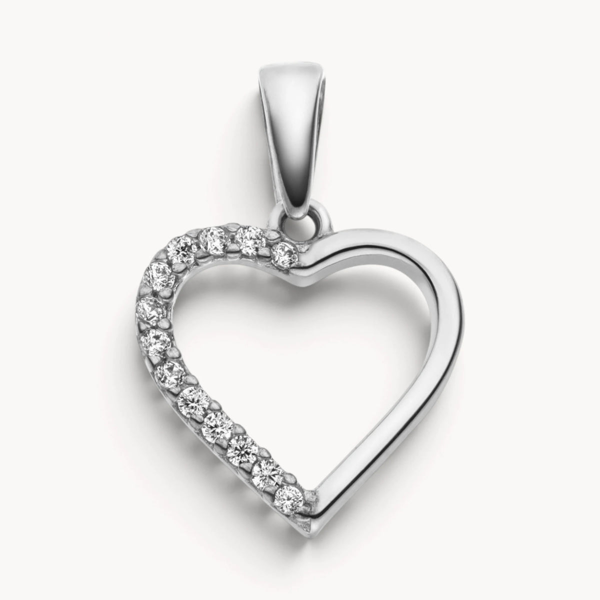 Herzanhänger in Gold &amp; Silber mit Zirkonia